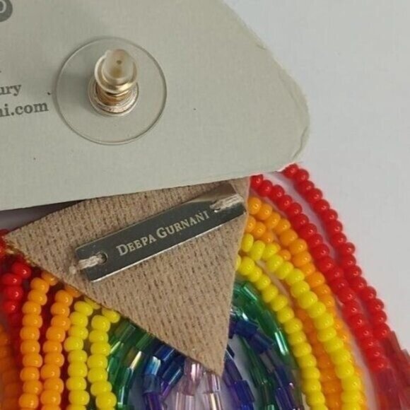 Anthropologie Deepa Gurnani Earrings Becka Rainbow Fringe Chandelier NEW - Picture 11 of 13